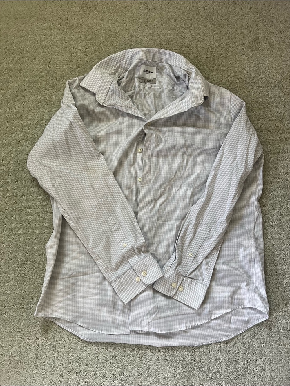 Goodfellow & Co Light Gray Micro-Check Dress Shirt